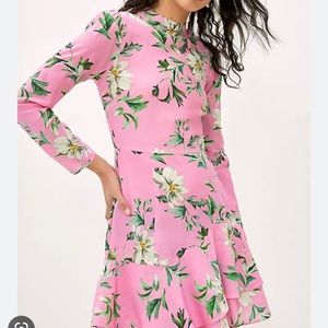 Yumi Kim Night Fever Dress Long Sleeve Mini in Morning Grace Pink